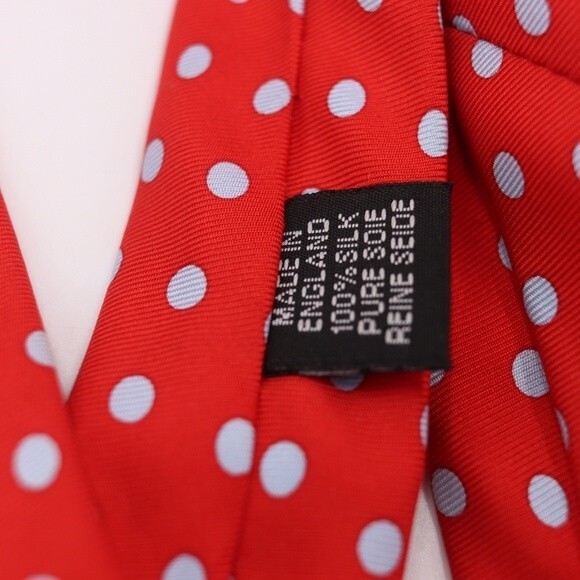 Paul Smith Red Silk Polka Dot Necktie Bold Quirky Career Menswear Vintage - Picture 4 of 7